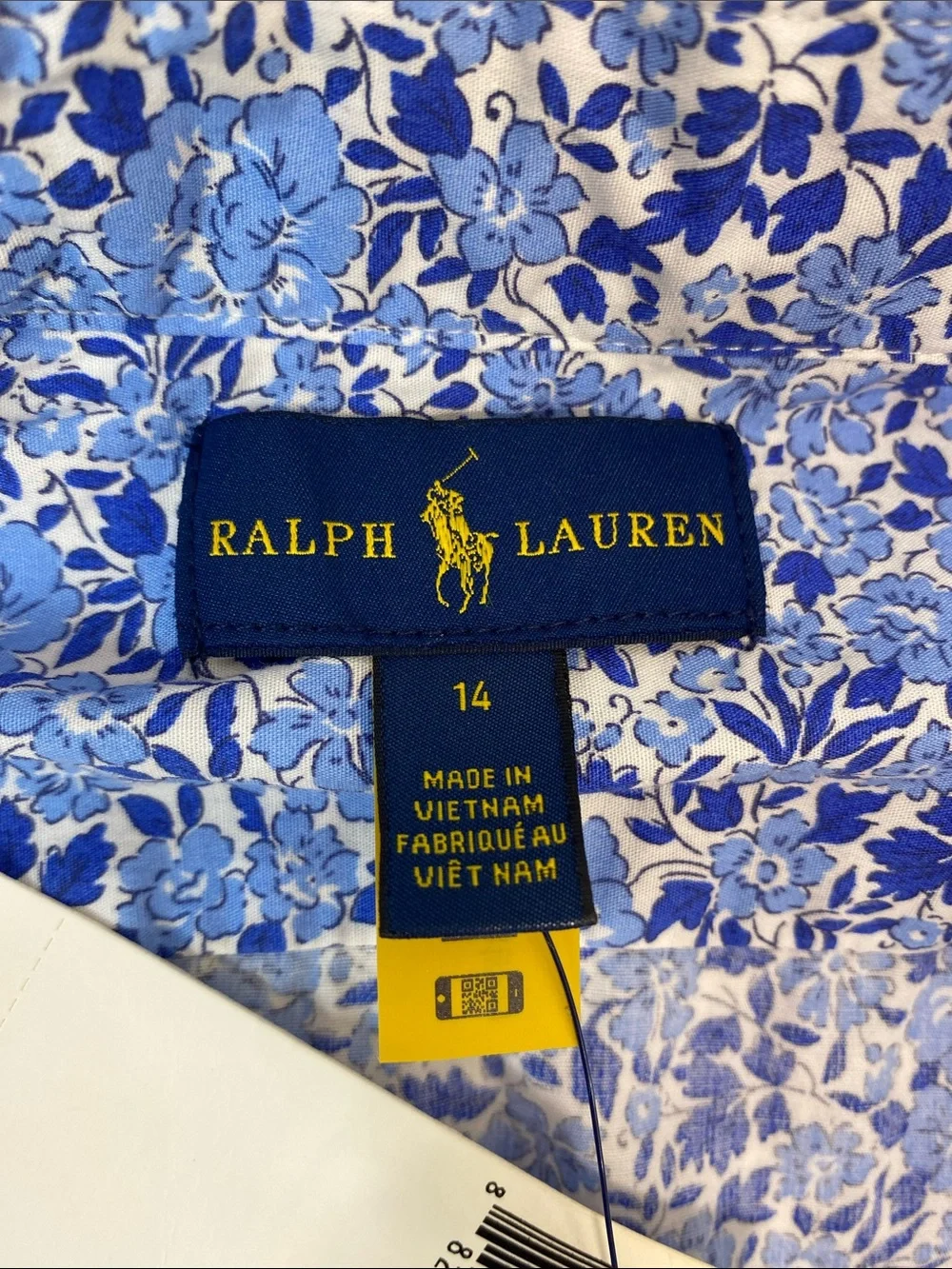 Ralph Lauren Blue Floral Preppy Ditzy Button-Front Shirt Dress New W/Flaws